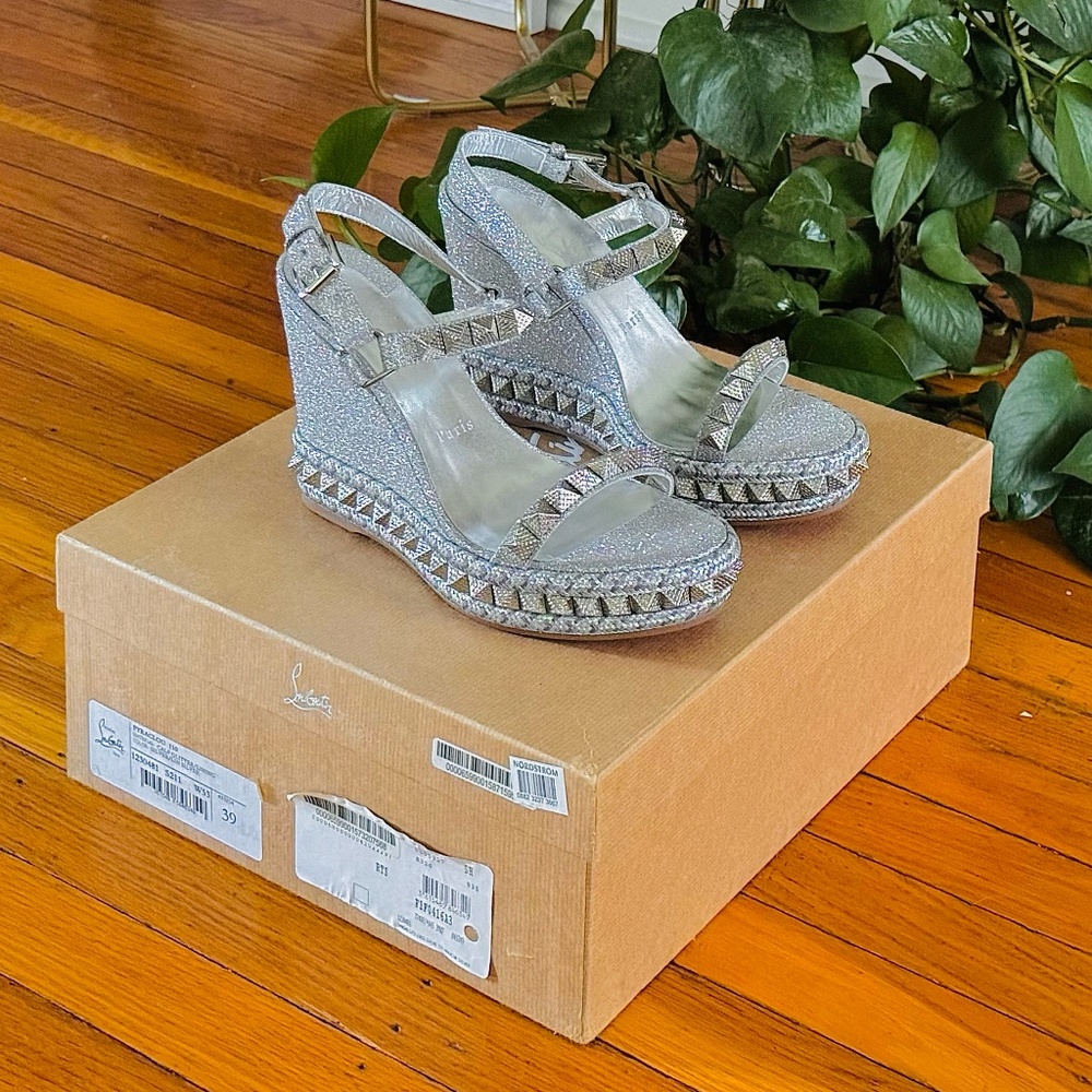 Christian Louboutin Pyraclou Spike Wedge Sandals